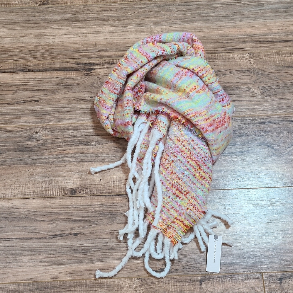 Anthropologie Knit Pink Blend Scarf